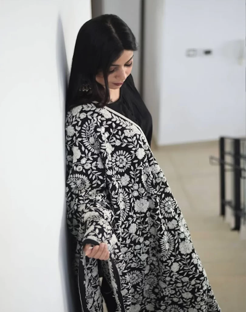 Black & White Handwork Phulkari